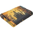 thumbnail image 5 of Halloween Blanket Haunted Happy Halloween Throw Blanket Pumpkin Goth Witch Flannel Blanket Plush Lightweight Soft Cozy Warm Fuzzy Fleece Halloween Bedroom Decor for Woman Men Sofa Couch 80"X60", 5 of 6