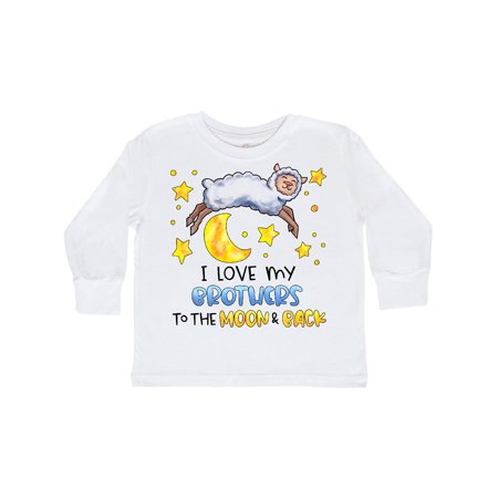 

Inktastic I Love my Brothers to the Moon and Back Cute Sheep Gift Toddler Boy or Toddler Girl Long Sleeve T-Shirt