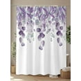 thumbnail image 4 of Shower Curtains Purple Eucalyptus Leaves Bath Curtain Watercolor Spring Plant Waterproof Bathroom Shower Curtain Set with Hooks Decoration 72 x 84 Inches, 4 of 7