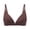 Brown, variant on Women's Front Closure Bra, Seamless Wireless,V-Neck Dress Bra Adjustable Straps For Everyday Comfort Triangle Bralette