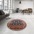 thumbnail image 3 of Ahgly Company Indoor Round Mid-Century Modern Camel Brown Oriental Area Rugs, 4' Round, 3 of 6