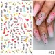 thumbnail image 1 of Harunouta-pegatinas 3D para uñas, calcomanías adhesivas con diseño de flores simples, Corazón Dorado, líneas de Punta francesa, estampado de leopardo, para manicura, 1 of 4