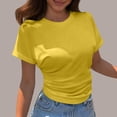 thumbnail image 6 of Womens T Shirts Ladies Lightweight Short Sleeve Tee Soft Blend Classic Crew Neck Relaxed Fit Yellow S, 6 of 7