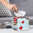 thumbnail image 5 of Uemuo Funny Christmas Gnome Tissue Box Cover Holder, Square with Bottom Belt - PVC Leather Decorative Organizer for Tabletop, Bathroom, Car, Office, 5 of 8