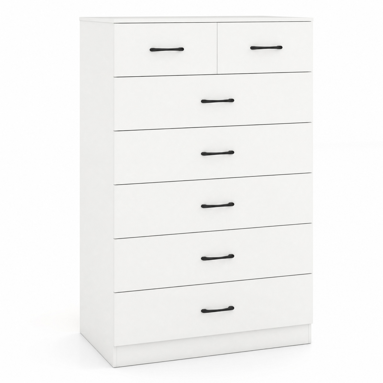 Furnibear 7-Drawer Tall Dresser with Metal Handles and Anti-Tipping Kits for Bedroom Closet Living Room Nursery Clothes Storage, White