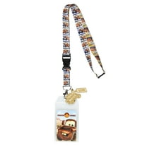 Disney Cars Mater Radiator Springs Lanyard ID Badge Holder with 3" Rubber Tow Mater Charm