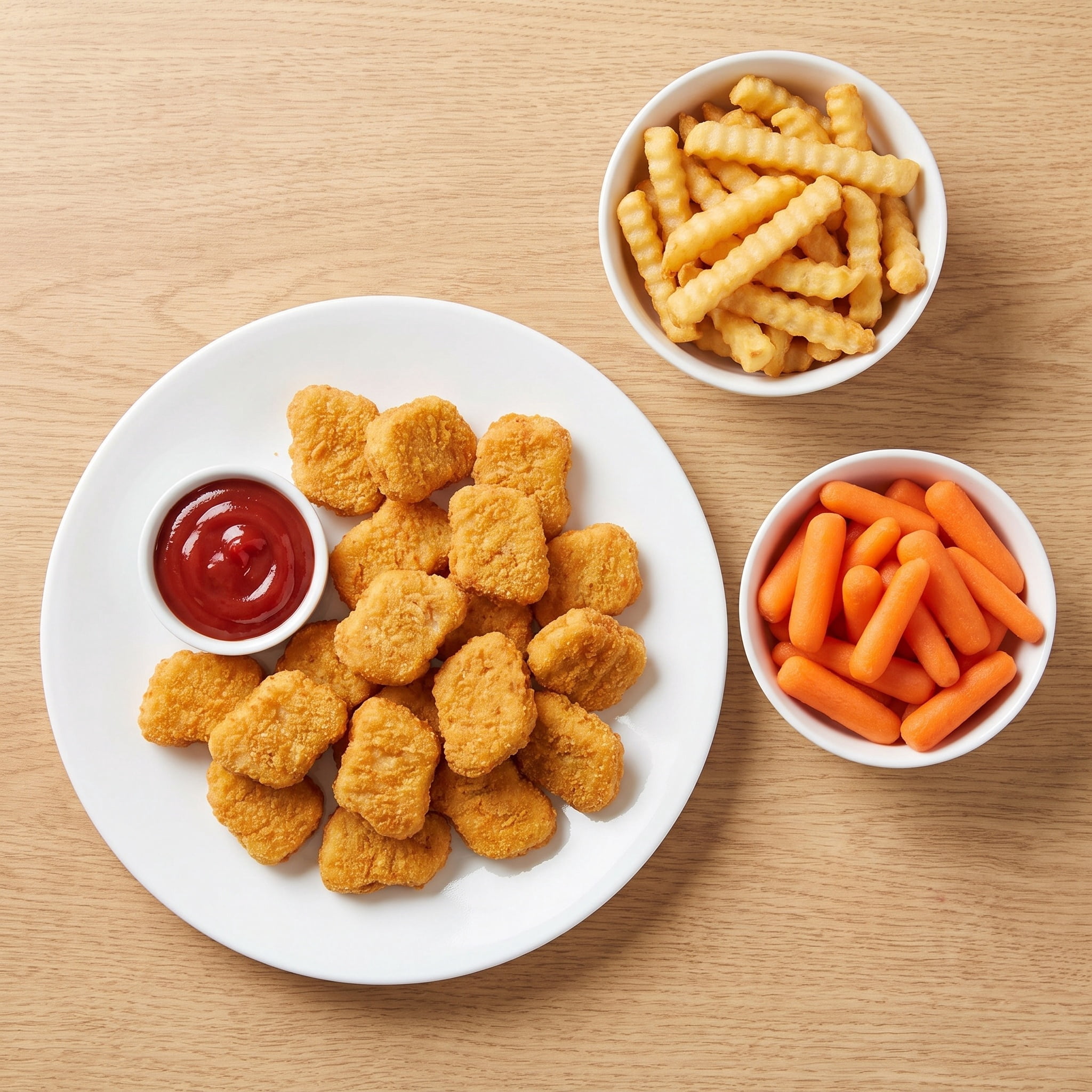 Chicken Nuggets, Fries and Carrots Family Dinner Bundle