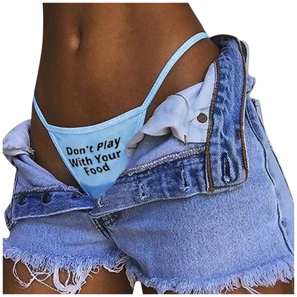 jovati Funny Womens Underwear Womens Funny Printing Plus Size Solid Color  High Waist Physiological Underwear 