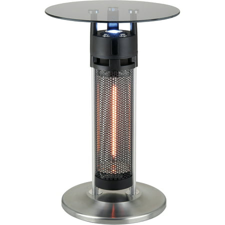 EnerG+ HEA-14756 LED Bistro-Style Table with Infrared Electric Heating Tower and LED Lights, (Best Electric Underfloor Heating Brand)