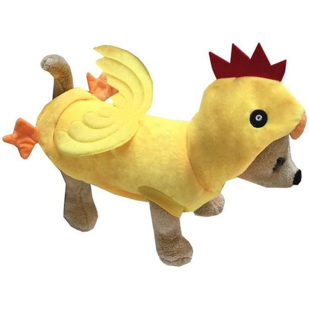 Mogoko Divertido disfraz de pollo para perro, vestido de cosplay de gallo de Navidad para mascotas, ropa adorable para gatos, ropa cálida para animales (tamaño XL, amarillo)