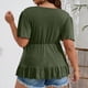 thumbnail image 4 of Tamaño Más Suelto Ajuste Camisetas para las Mujeres Primavera Color Sólido Casual de Manga Corta Camiseta Superior, Poliéster, 4 of 6