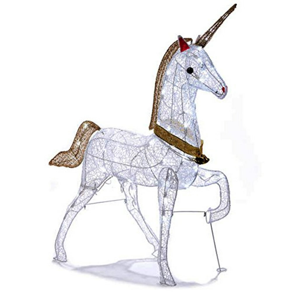 Winter Wonder Lane Christmas Glitter Unicorn Lighted Yard Art Decoration Indoor/Outdoor 40 Inch