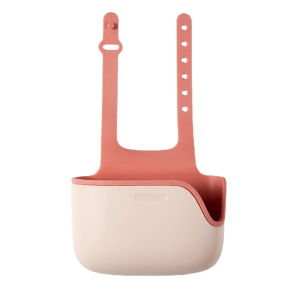 Yhmxh Organizador de fregadero con esponja y orificio para grifo de cocina, bolsa colgante con doble cesta, organizador de fregadero de cocina con esponja y correa ajustable para grifo de cocina