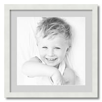 ArtToFrames 20x20" Matted Picture Frame with 16x16" Single Mat Photo Opening Framed in 1.25" Satin White Frame and 2" Candlewick Mat (FWM-3966-20x20)