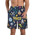 thumbnail image 2 of Uemuo Colorful Space Pattern Men's Swim Trunks Hawaiian Beach Bathing Suit Swimsuits Beach Quick-Dry Shorts with Pockets-Small, 2 of 9