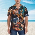 thumbnail image 2 of Balery Whimsical Animal Spiral Camisas hawaianas de manga corta para hombre, camisas playeras de corte holgado, camisas de vacaciones con botones,Large, 2 of 7