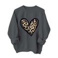 thumbnail image 4 of Heart Sweatshirt Womens Valentines Day Outfits Long Sleeve Pullover Shirt Crewneck Trendy Cute Tops, S Dark Gray, 4 of 5