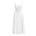 thumbnail image 4 of Elegant Formal Evening Gown Slit Backless Long Dress With Spaghetti Straps For Occasions Women's Fashionable Summer Beach Dresses White S, 4 of 4