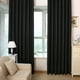 thumbnail image 2 of Cortina opaca con aislamiento térmico y ojales para dormitorio y sala de estar, 99 x 213 cm (negro), 2 of 6