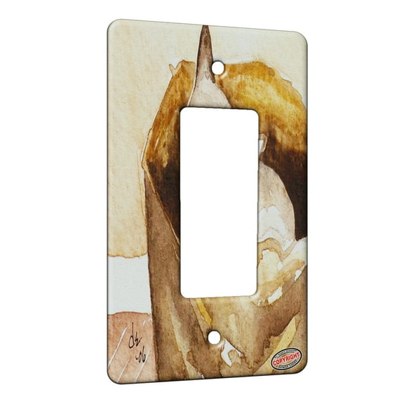 KuzmarK™ 1 Gang Rocker Wall Plate - Siamese Kitten in Paper Bag Cat Art by Denise Every