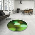 thumbnail image 4 of Ahgly Tapis Rond Lavable en Machine Intérieur Transitionnel Vert Forêt Foncé, 7 Pieds Rond, 4 of 7