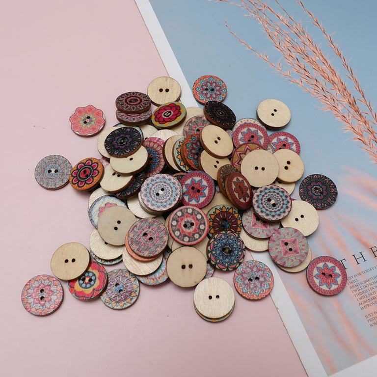 100pcs or 200pcs 9mm-10mm Wooden Buttons For Crafts