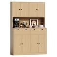 thumbnail image 6 of CazToi 71" Kitchen Pantry Cabinet with Built-in Charging Station & Microwave Stand 47" Wide Storage Hutch with 8 Doors 2 Drawers, 6 of 9