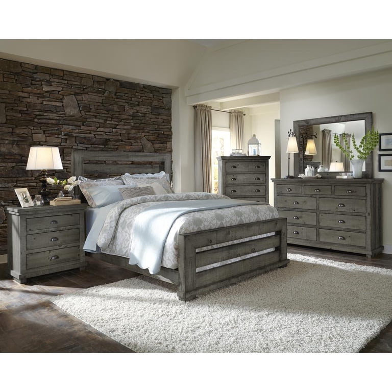 dark grey distressed dresser Cora Grey 6-Drawer Dresser Storage Dovetail Drawers