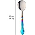 thumbnail image 2 of Soup Spoons,Round Stainless Steel Bouillon Spoons with Flower Edge 12-Piece Stainless Steel Set Use for Coffee Sugar Dessert Cake Ice Cream Soup - 6.2 Inches-Gradient Rainbow, 2 of 7