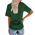 thumbnail image 3 of Blusa de Manga Corta Cuello Redondo Impreso Señoras Casual Top, Blusa Ligera de Poliéster para el Trabajo, la Fiesta Y Toda la Temporada de Uso Diario, 3 of 4