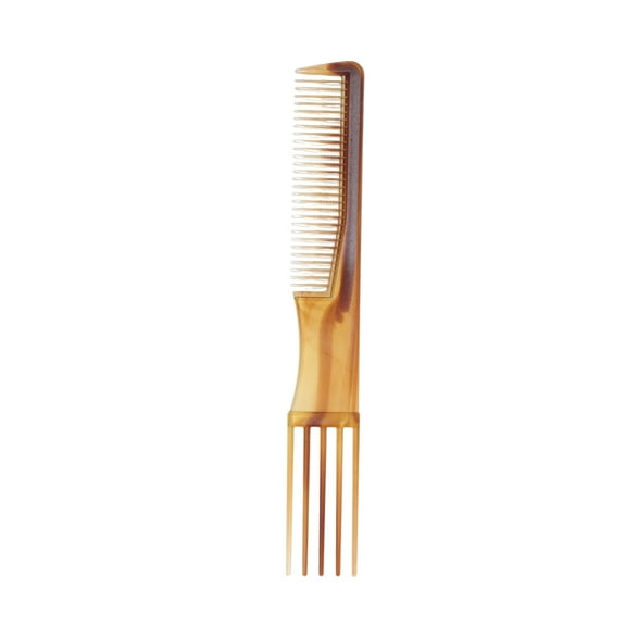 Unique Bargains 1 Pc Women Portable Two-Color Flat Comb Amber Plastic