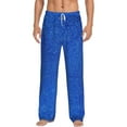 thumbnail image 2 of Picia Blue Glitter Mens Soft Woven Cotton Elastic Waistband Sleep Pajama Pant Lounge Sleep Pant With Pockets And Drawstring-Large, 2 of 9