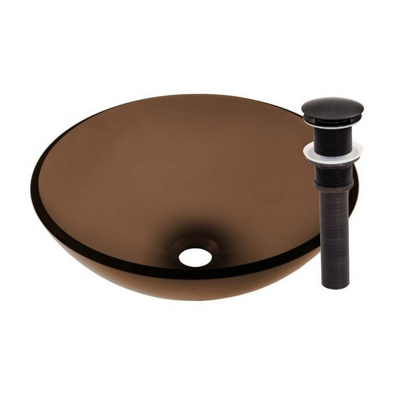 Novatto TY Glass Vessel Bathroom Sink Set, Oil Rubbed Bronze