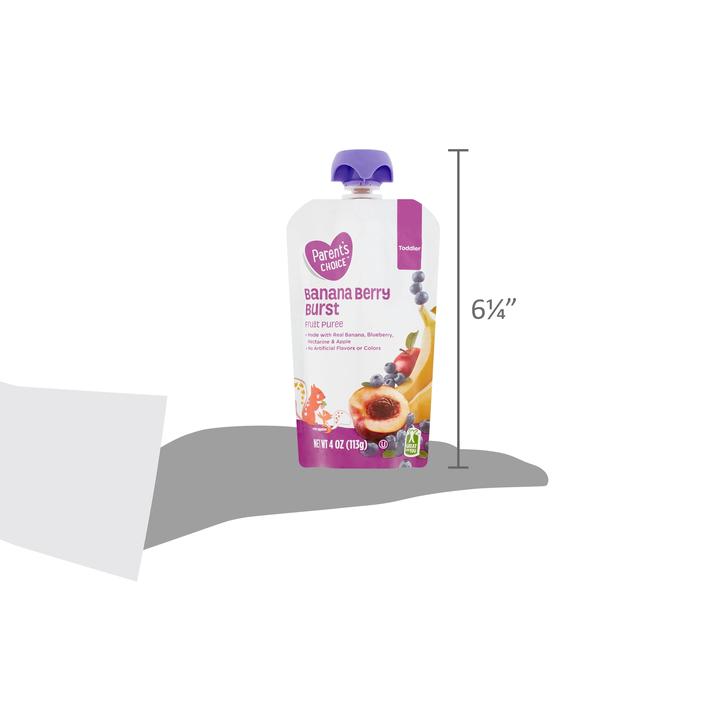 Parent's Choice Organic 2nd Foods Baby Food Pack, Banana Berry Burst 1 Pouch (113g)