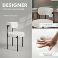 thumbnail image 5 of Woodty 4-Piece Modern Medieval Dining Armchairs, Upholstered Seat, White Finish, Home & Restaurant Use, 5 of 9