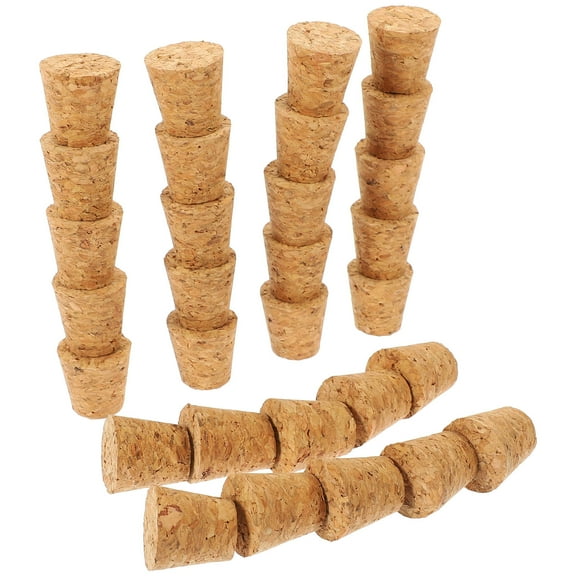 IBASETOY 30pcs Small Tapered Cork Plugs Light Brown Wood Sealed Environment DIY Enthusiasts Festivals