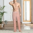 thumbnail image 5 of Uemuo Rose Gold Glitter Pattern Men's Wide Leg Palazzo Lounge Pants with Pockets Light Weight Loose Comfy Casual Pajama Pants-Large, 5 of 9