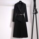thumbnail image 5 of Vestido de una pieza estilo blazer con pliegues y cinturón de retazos para mujer, elegante vestido de oficina de manga larga con muescas para mujer, vestidos midi de primavera, 5 of 5