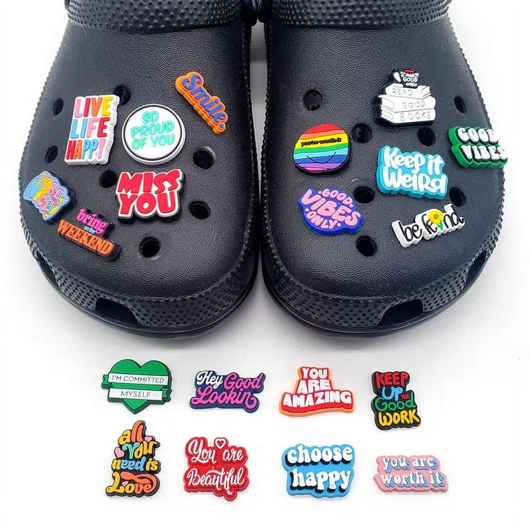 Hot Sale1pcs Colored Funny Alphabet Croc Charms Letters Shoe