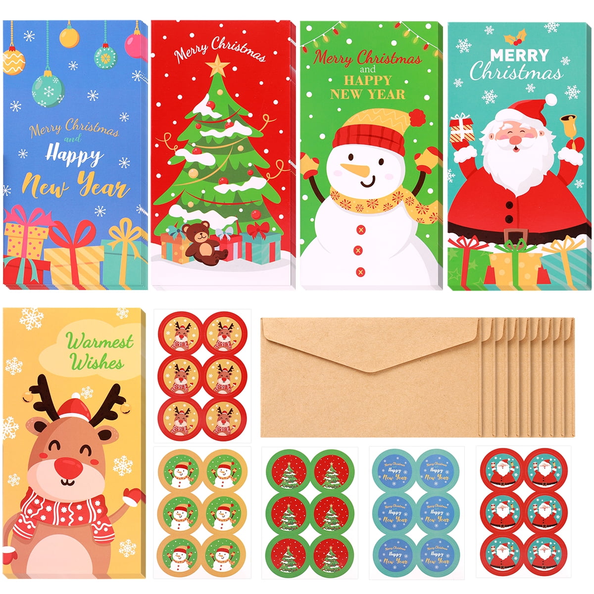 Christmas Money Wallets 4 Pack Cash Voucher Gift Cards Cute Kids Envelopes Set﻿ 