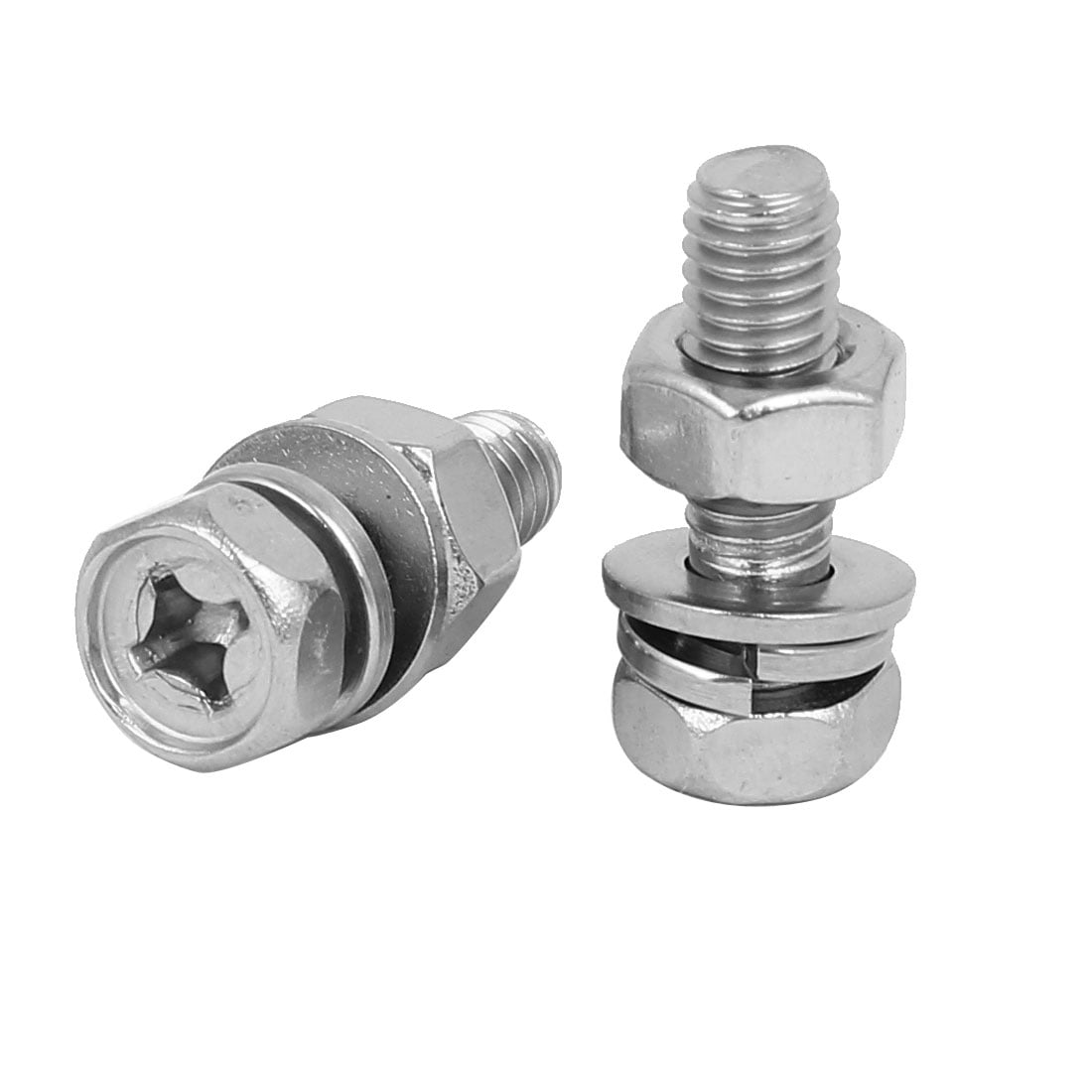 M6 x 20mm 304 Stainless Steel Phillips Hex Head Bolts Nuts w Washers 8 Sets Walmart Canada