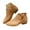 A-Brown, variant on Women's Ankle Boots Low Chunky Stacked Heel Chelsea Short Booties Round Toe Winter Slip on Dressy Shoes