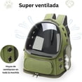 thumbnail image 2 of Mochila transportadora de gatos perros mascotas bolsa de viaje, 2 of 8