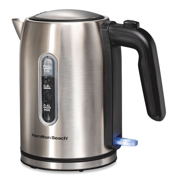 Hervidor de Agua Eléctrico Hamilton Beach Tetera Inalámbrica 1.2L Acero Inoxidable 1500W