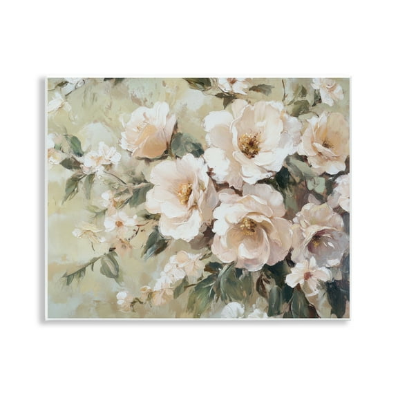 Stupell Industries Cream Dynamic Florals Plants & Flowers Painting Unframed Art Print Wall Art, 14 x 11