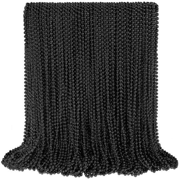100 collares de cuentas negras SHAOQINLIN, 84 cm, cuentas de fiesta