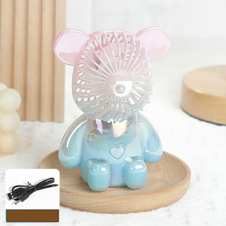 

Jelly Bear Fan 3 Gear Starry USB Charging Student Handheld Desktop Creative Ornaments Fan Strong Wind