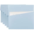 thumbnail image 1 of Carpetas de archivo FloreceBien tamaño carta, organizador de sobres de plástico, portadocumentos plano A4 con cierre de botón a presión (paquete de 5), azul pastel, paquete de 5, 1 of 5
