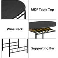 thumbnail image 5 of VINGLI 3 Piece Dining Set,Small Kitchen Table Set for 2,Breakfast Table Set,Kitchen Wooden Table and 2 Chairs for Small Space/Dining Room/Apartment,Metal Frame,Wine Rack,Black, 5 of 6