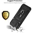 thumbnail image 5 of iPhone XR Case with Slide Camera Cover Drop Tested Military Grade Heavy Duty Protective Durable Sturdy Rotate Ring Kickstand Phone Case for iPhone XR(Black), 5 of 7